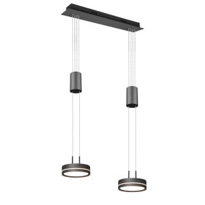 Lampa wisząca FRANKLIN czarno-biała LED 2x9W Ciepła biel 1050lm Trio 856436 Lampa wisząca FRANKLIN czarno-biała LED 2x9W Ciepła biel 1050lm Trio 856436