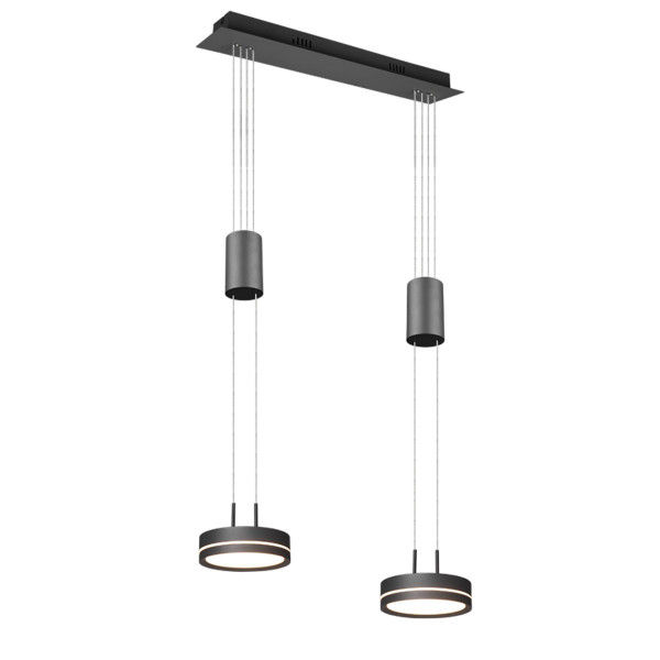 Lampa wisząca FRANKLIN czarno-biała LED 2x9W Ciepła biel 1050lm Trio 856436