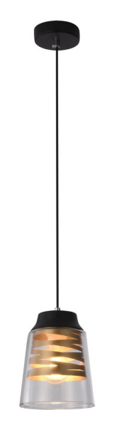 Lampa wisząca FRESNO czarny 1x60w e27 klosz bezbarwny 800340
