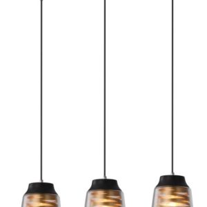 Lampa wisząca FRESNO czarny 3x60w e27 klosz bezbarwny 800341 Lampa wisząca FRESNO czarny 3x60w e27 klosz bezbarwny 800341