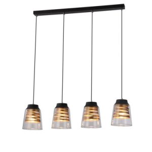 Lampa wisząca FRESNO czarny 4x60w e27 klosz bezbarwny 360466 Lampa wisząca FRESNO czarny 4x60w e27 klosz bezbarwny 360466