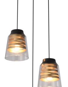 Lampa wisząca FRESNO talerz czarny 3x60w e27 klosz bezbarwny 800333 Lampa wisząca FRESNO talerz czarny 3x60w e27 klosz bezbarwny 800333