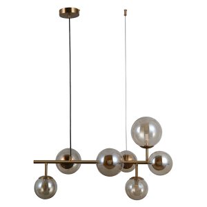 Lampa wisząca Frontera 7-punktowa szklana czarna 44932 Lampa wisząca Frontera 7-punktowa szklana czarna 44932