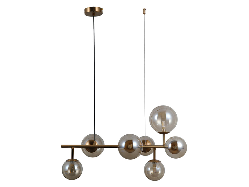 Lampa wisząca Frontera 7-punktowa szklana czarna 44932
