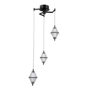 Lampa wisząca FUENTE czarna matowa LED 3x15W Ciepła biel 1108lm Italux 836922 Lampa wisząca FUENTE czarna matowa LED 3x15W Ciepła biel 1108lm Italux 836922