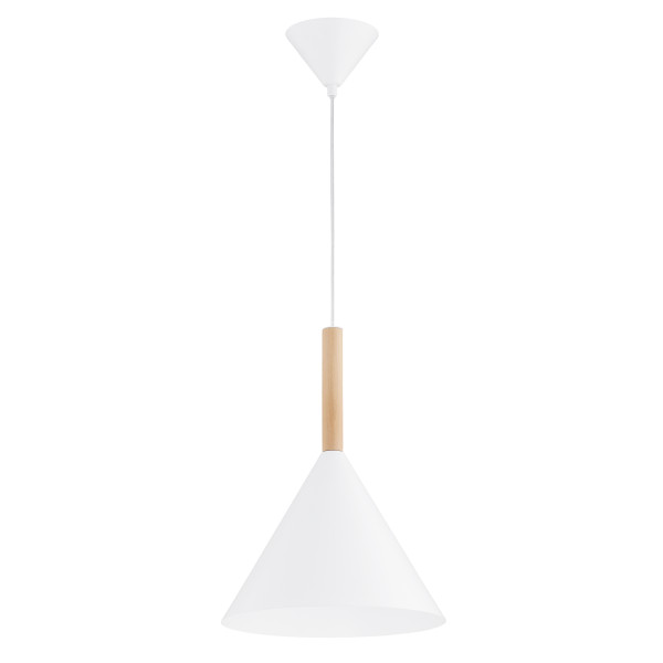Lampa wisząca FUKS stożek biała 1xE27x15W wym:90x32x32cm IP20 Alfa 1025322