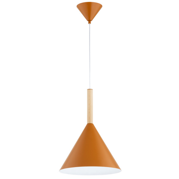 Lampa wisząca FUKS stożek brązowa 1xE27x15W wym:90x32x32cm IP20 Alfa 1025423