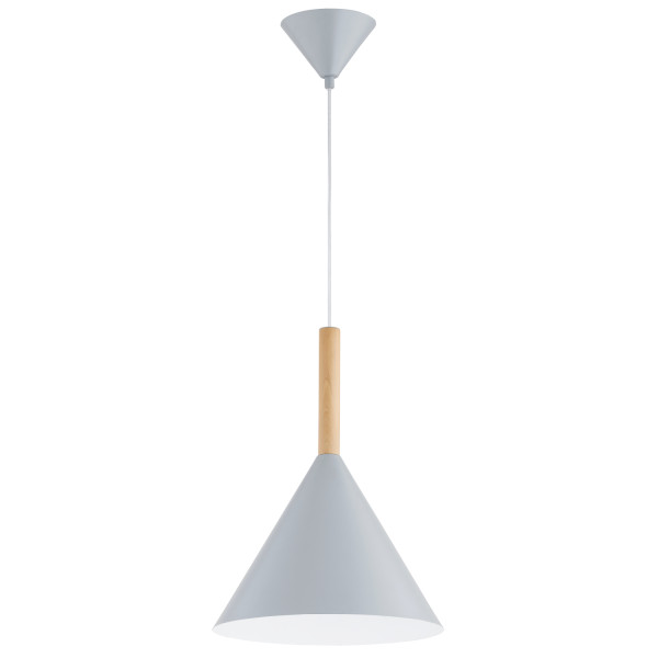 Lampa wisząca FUKS stożek szaro-dymiona 1xE27x15W wym:90x32x32cm IP20 Alfa 1025363