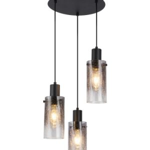 Lampa wisząca FUMEA czarna-dymiona 3xE27x60W wym:150x34x10cm IP20 Rabalux 989300 Lampa wisząca FUMEA czarna-dymiona 3xE27x60W wym:150x34x10cm IP20 Rabalux 989300