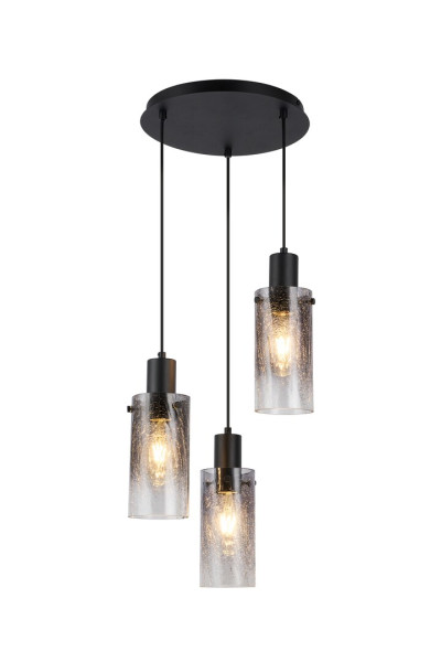 Lampa wisząca FUMEA czarna-dymiona 3xE27x60W wym:150x34x10cm IP20 Rabalux 989300