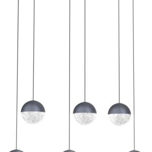 Lampa wisząca FURNI szaro-przezroczysta LED 6x30W 4000K 1900lm Candellux 362276 Lampa wisząca FURNI szaro-przezroczysta LED 6x30W 4000K 1900lm Candellux 362276