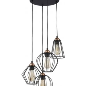 Lampa wisząca Galaxy 4-punktowa metalowa czarna 22067