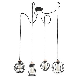Lampa wisząca Galaxy 4-punktowa metalowa czarna 16661