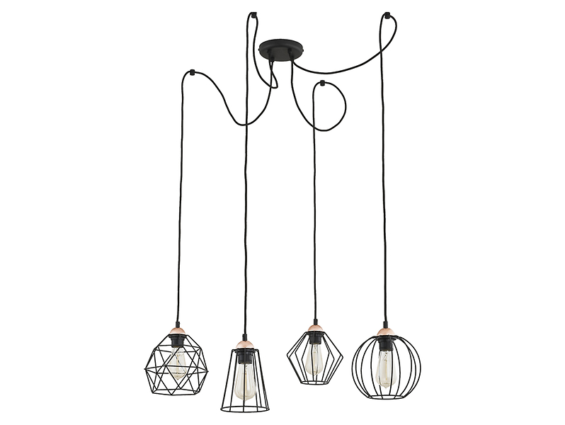 Lampa wisząca Galaxy 4-punktowa metalowa czarna 16661