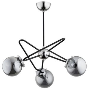 Lampa wisząca GALAXY czarna-dymiona-chromowana 3xE14x40W IP20 Alfa 1018954