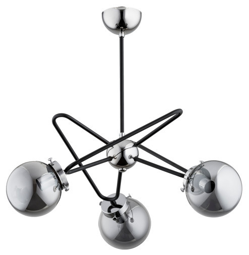 Lampa wisząca GALAXY czarna-dymiona-chromowana 3xE14x40W IP20 Alfa 1018954