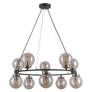 Lampa wisząca Galvez 10-punktowa szklana transparentna 44933