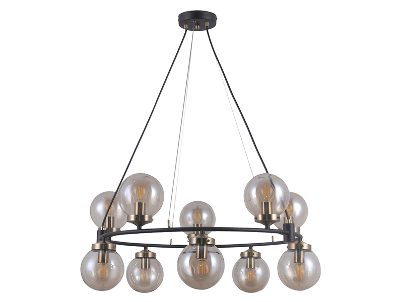 Lampa wisząca Galvez 10-punktowa szklana transparentna 44933