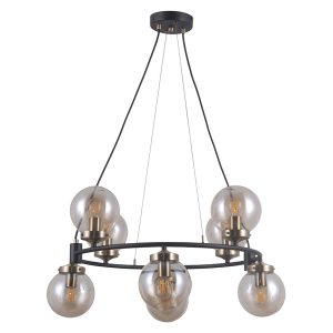 Lampa wisząca Galvez 8-punktowa szklana transparentna 44934