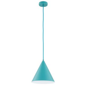 Lampa wisząca GANNA stożek niebiesko-turkusowa 1xE27x15W IP20 Alfa 986258