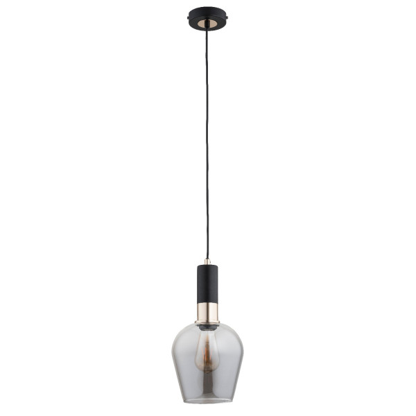 Lampa wisząca GARDA czarno-złota-dymiona 1xE27x15W IP20 Alfa 984891