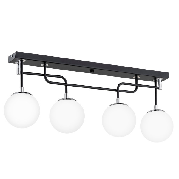 Lampa wisząca GATUS srebrne elementy czarna 4xE14x10W IP20 Alfa 1019619