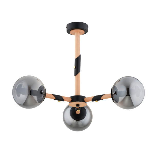 Lampa wisząca GELIA grafitowe kule jasne drewno 3xE14x10W IP20 Alfa 1019213
