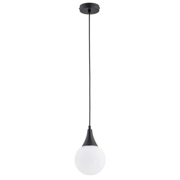 Lampa wisząca GEMINI biała kula czarna 1xE14x10W wym:80x15x15cm IP20 Alfa 1019296