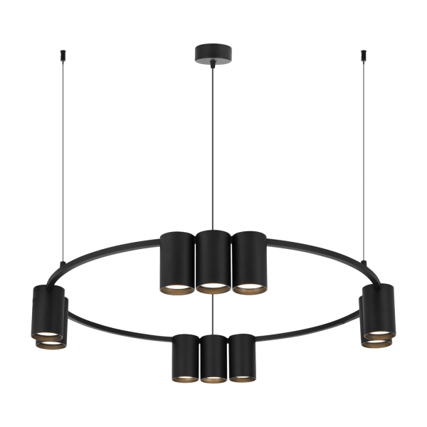 Lampa wisząca GENESIS koło czarna aluminium GU10 180 cm 1101144