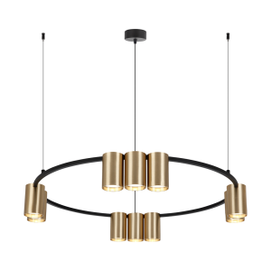 Lampa wisząca GENESIS Koło czarny-złoty aluminium GU10 180 cm 1101129 Lampa wisząca GENESIS Koło czarny-złoty aluminium GU10 180 cm 1101129