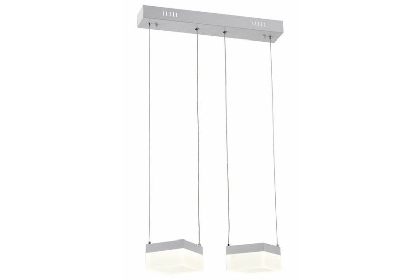 Lampa wisząca Gina srebrno-biała LED 2x12W Neutralna biel 1920lm Reality 845774