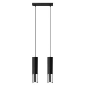Lampa wisząca GIRALO czarno-srebrna 2xGU10x40W IP20 Pure Lume 1026823