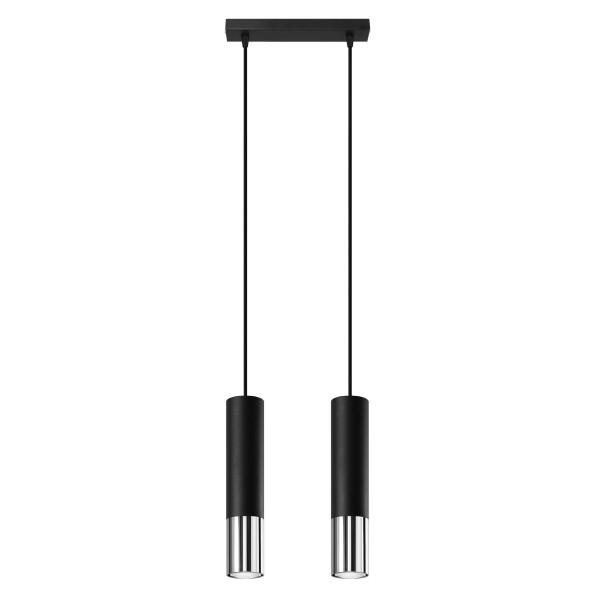Lampa wisząca GIRALO czarno-srebrna 2xGU10x40W IP20 Pure Lume 1026823