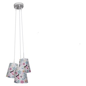 Lampa wisząca Girl 3-punktowa metalowa biała 195415