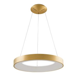 Lampa wisząca Giulia złota szczotkowana-biała LED 1x50W 3000K 2750lm Italux 859983 Lampa wisząca Giulia złota szczotkowana-biała LED 1x50W 3000K 2750lm Italux 859983
