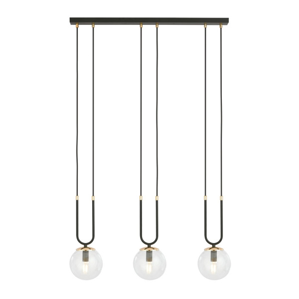 Lampa Wisząca Glam 3 Black/Transparent 752699
