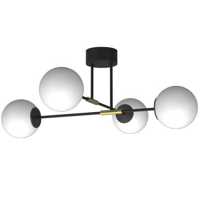 Lampa wisząca Glame czarny mat-złoty połysk-biała 4xE27x15W IP20 Luminex 1030282