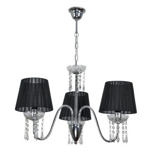 Lampa wisząca glamour EDYLIT chrom kryształki 3xE27 MIA NEGRO 12-402 1048900 Lampa wisząca glamour EDYLIT chrom kryształki 3xE27 MIA NEGRO 12-402 1048900