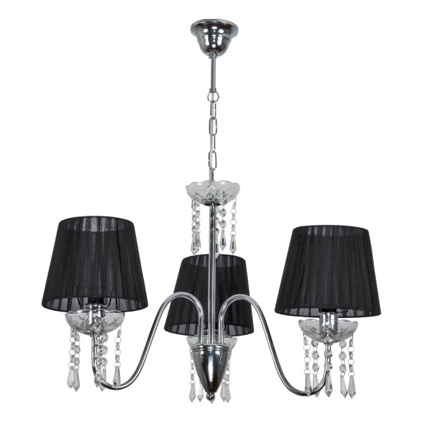 Lampa wisząca glamour EDYLIT chrom kryształki 3xE27 MIA NEGRO 12-402 1048900