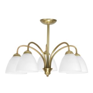 Lampa wisząca glamour EDYLIT złota białe klosze 5xE27 MARABEL 13-380 1048803 Lampa wisząca glamour EDYLIT złota białe klosze 5xE27 MARABEL 13-380 1048803