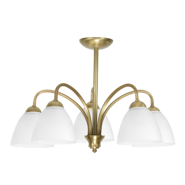 Lampa wisząca glamour EDYLIT złota białe klosze 5xE27 MARABEL 13-380 1048803
