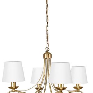 Lampa wisząca glamour EDYLIT złota biały abażur 4xE27 AIDA II 7-521 1048810 Lampa wisząca glamour EDYLIT złota biały abażur 4xE27 AIDA II 7-521 1048810