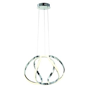 Lampa wisząca Globe LED metalowa srebrna 39454 Lampa wisząca Globe LED metalowa srebrna 39454