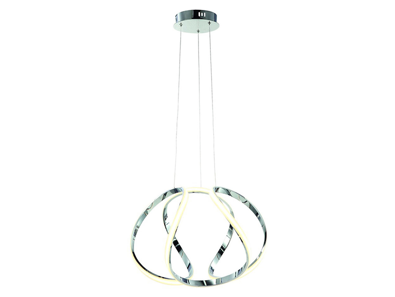 Lampa wisząca Globe LED metalowa srebrna 39454