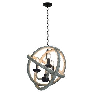 Lampa wisząca Globo 3-punktowa metalowa beżowa 194509 Lampa wisząca Globo 3-punktowa metalowa beżowa 194509