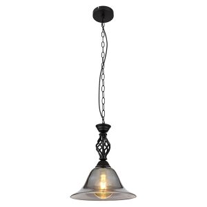 Lampa wisząca Gonny metalowo-szklana czarna 132965