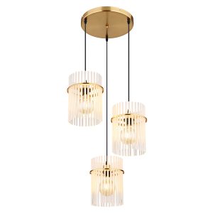 Lampa wisząca Gorley 3-punktowa szklana złota 670427