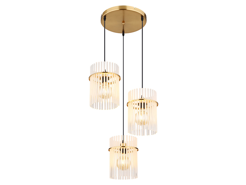 Lampa wisząca Gorley 3-punktowa szklana złota 670427