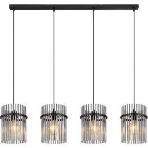 Lampa wisząca Gorley 4-punktowa metalowo-szklana czarna 132982