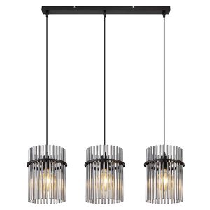 Lampa wisząca Gorley metalowa-szklana czarna 132975